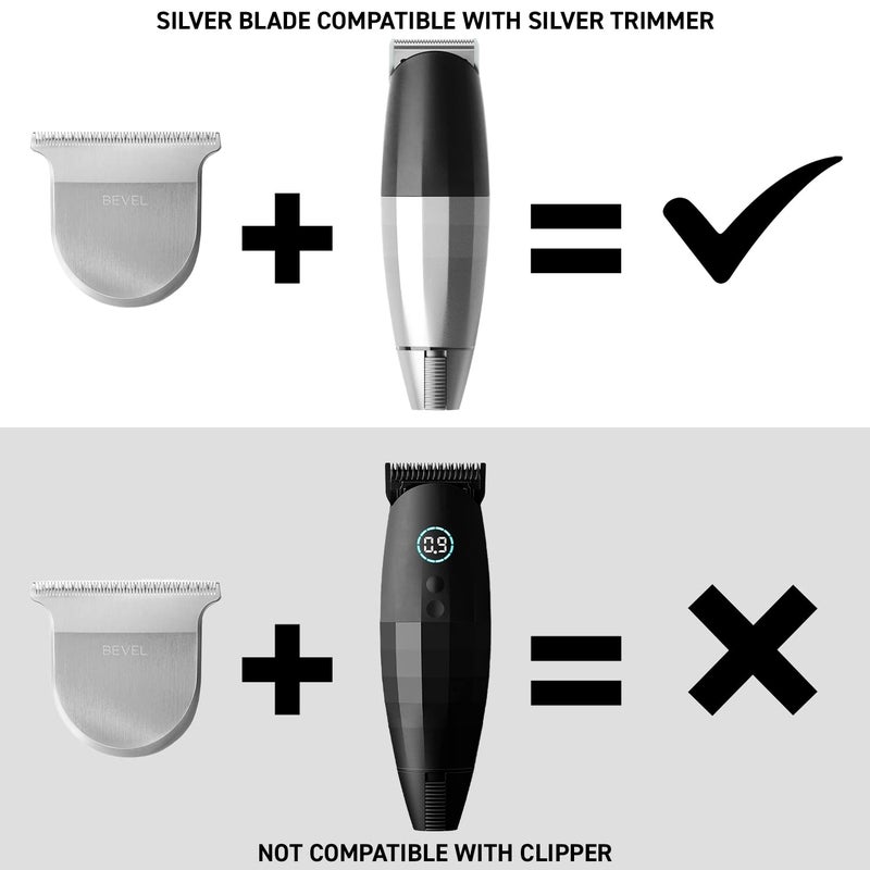 Bevel T Blade Trimmer Head Attachment for Increased Control, Fading, and Outlining - Compatible With Bevel Trimmer Only - For Men, Silver - Image 5